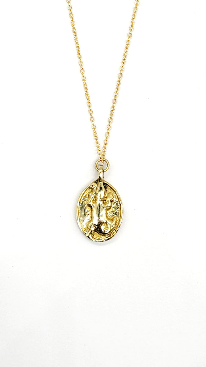 Embossed Alligator Brass Cast Pendant